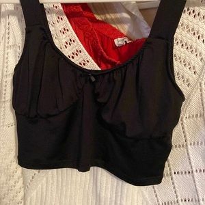 Black crop tank top